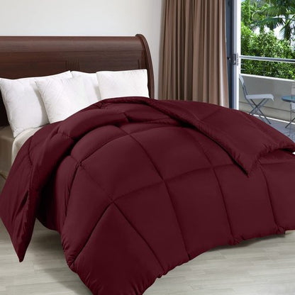 Utopia Bedding Comforter Duvet Insert, Quilted Comforter with Corner Tabs, Box Stitched Down Alternative Comforters King Size (Burgundy)