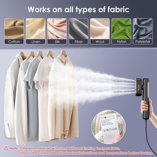 FEPPO Travel Steamer - 2 in 1 Portable Clothes Iron | Fast Heating, 1100W Power, Dual Voltage