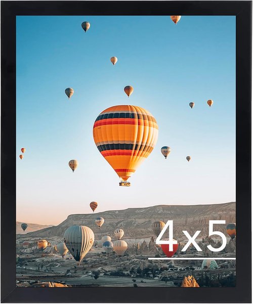 JCJMY 4x5 Picture Frame - Black Wall Hanging & Tabletop Display | Shatter-Resistant Plexiglass
