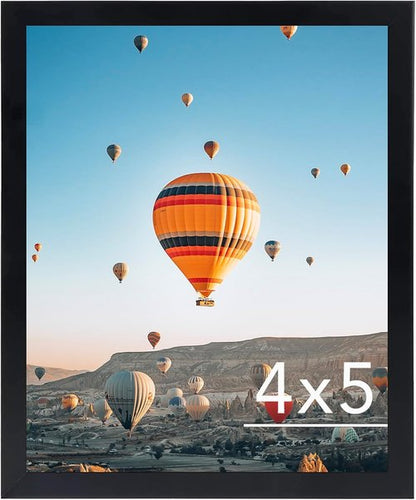 JCJMY 4x5 Picture Frame - Black Wall Hanging & Tabletop Display | Shatter-Resistant Plexiglass