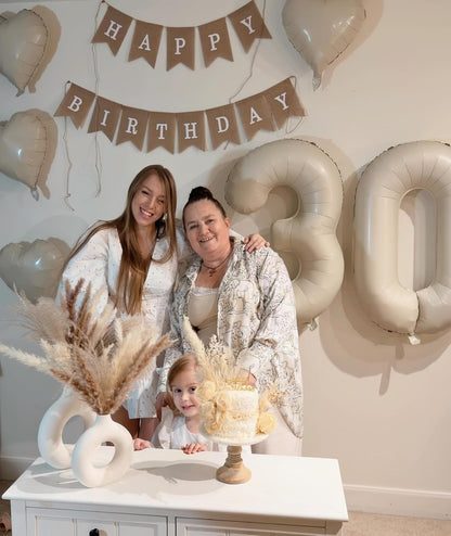 Number Balloons by Cream - 40 Inch Zero Balloon for Birthday Celebrations | Elegant Party Decor