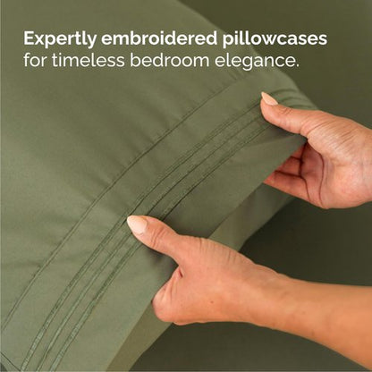 Queen Size 4 Piece Sheet Set - Comfy Breathable & Cooling Bed Sheets Set - Hotel Luxury Bedding for Women, Men, Kids, Teens, Boys & Girls - Deep Pockets, Soft and Wrinkle Free - Oeko-Tex - Sage Green
