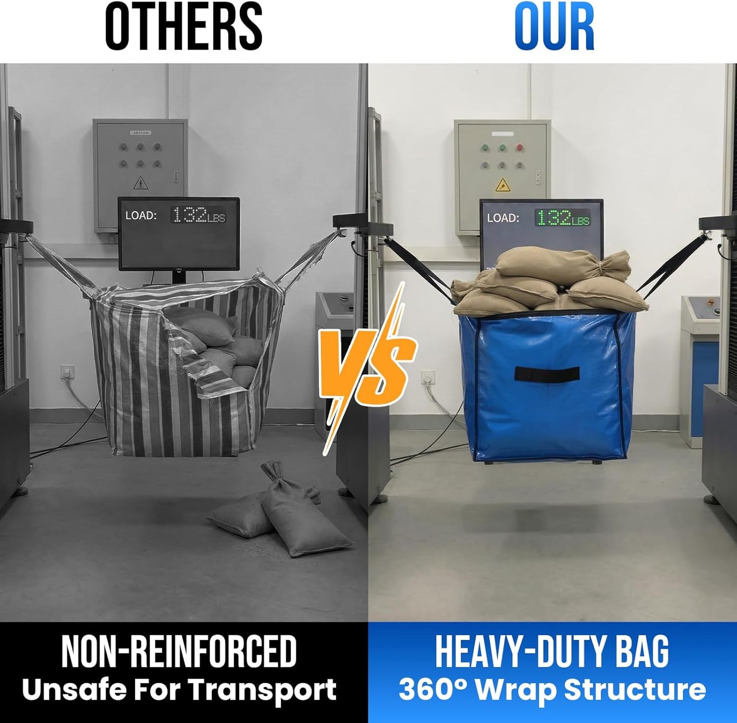 TAILI Extra Large Moving Bags - 4 Pack Heavy Duty Blue Totes with Visible Window & Wrap Around Handles