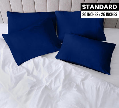 Utopia Bedding Standard Pillow Cases - Soft Brushed Microfiber - 4 Pack | Royal Blue, 20 x 26 Inches