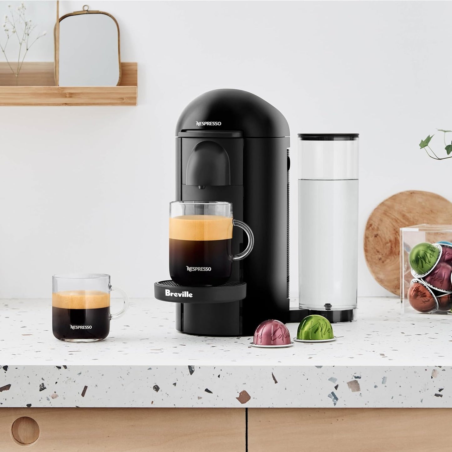 Breville Nespresso Vertuo Plus Coffee & Espresso Maker - Sleek Ink Black Design