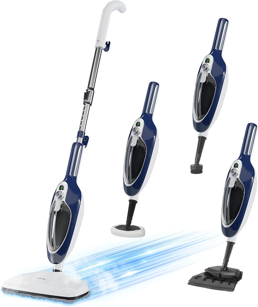 Skiennix Steam Mop - 10-in-1 Multi-Purpose Floor Cleaner with 11 Accessories for All Floor Types | Blue