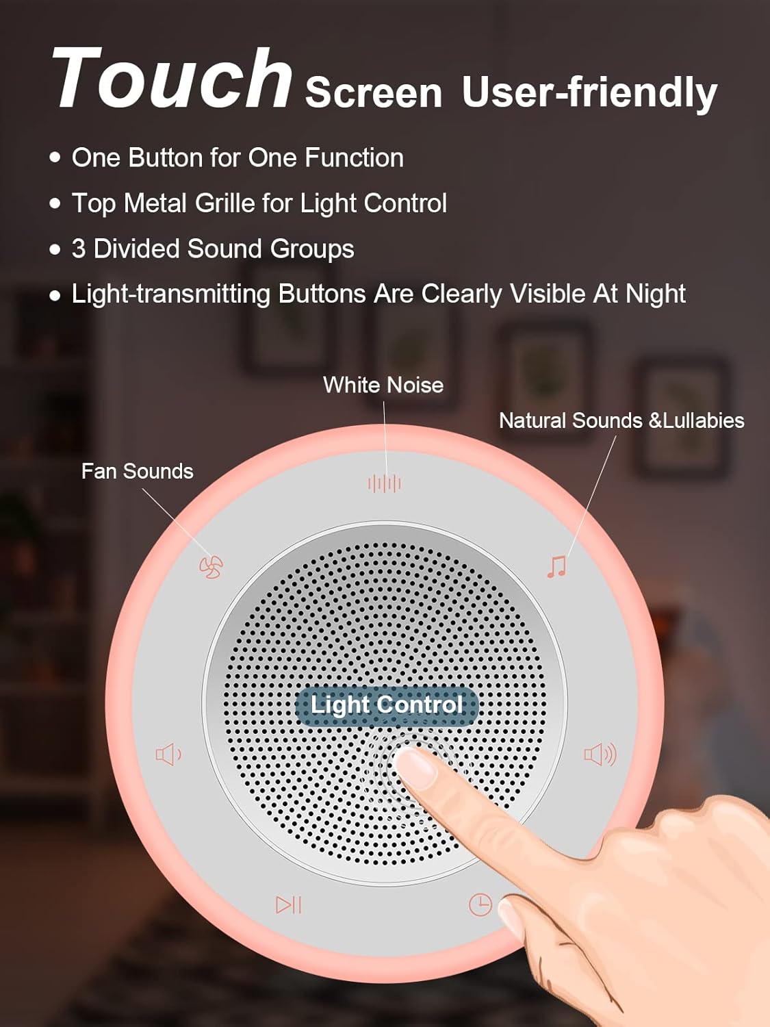 Sound Machine - White Noise Machine for Baby with Night Light & 32 High Fidelity Sounds | 5 Timers