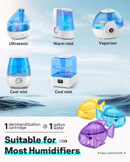 Leemone Humidifier Cleaning Fish for Humidifiers & Fish Tanks, 10 Pack Humidifier Cleaner, Purifies Water, Reduces Scale