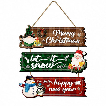 3 Piece Christmas Hanging Sign Wall Decor Set