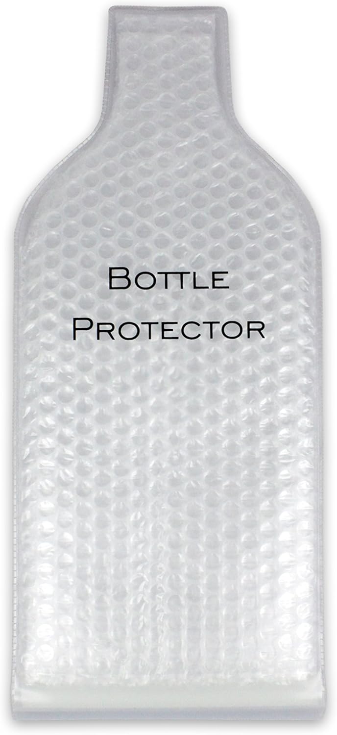 Reusable Wine Bottle Protector for Travel (4 Pack) - Wine Bags with Double Air Bubble Cushion Inner Skin and Leak Proof Exterior Ensures Safe Transportation in Luggage - Great Gift for Wine Lovers