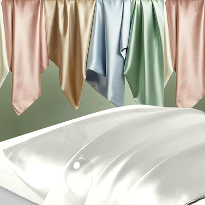 Mulberry Silk Pillowcases by Skiennix - Queen Size for Hair & Skin | Anti-Acne Cooling Ivory Satin with Hidden Zipper