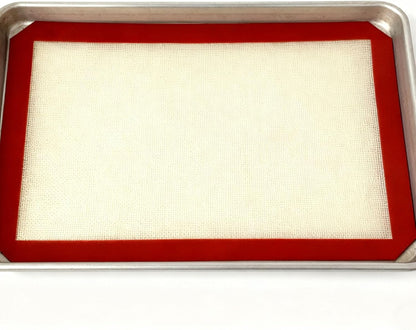 Silicone Baking Mat - 2 Pack Non-Stick Reusable Baking Mats for Oven | 16.5 x 11.6 Inches, Red