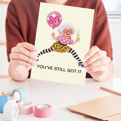 OJsensai 80th Birthday Card & Gifts for Women - Celebrate Her Special Day with Elegant Decorations
