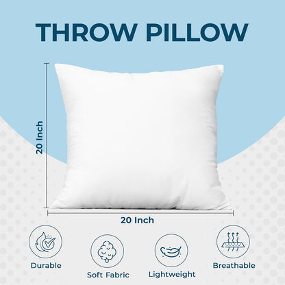 Utopia Bedding Throw Pillows - Set of 4 Fluffy 20 x 20 Inch Down Alternative Cushions | White for Bed & Sofa