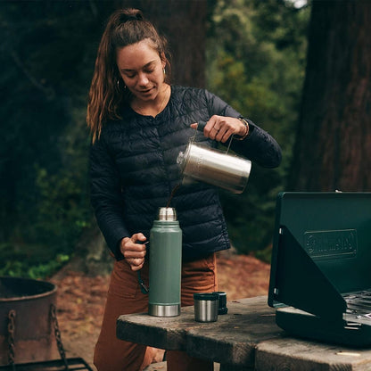 Stanley Heritage Classic Vacuum Bottle - 1.1 Qt Insulated Stainless Steel | Leakproof Cup Lid | Hammertone Green