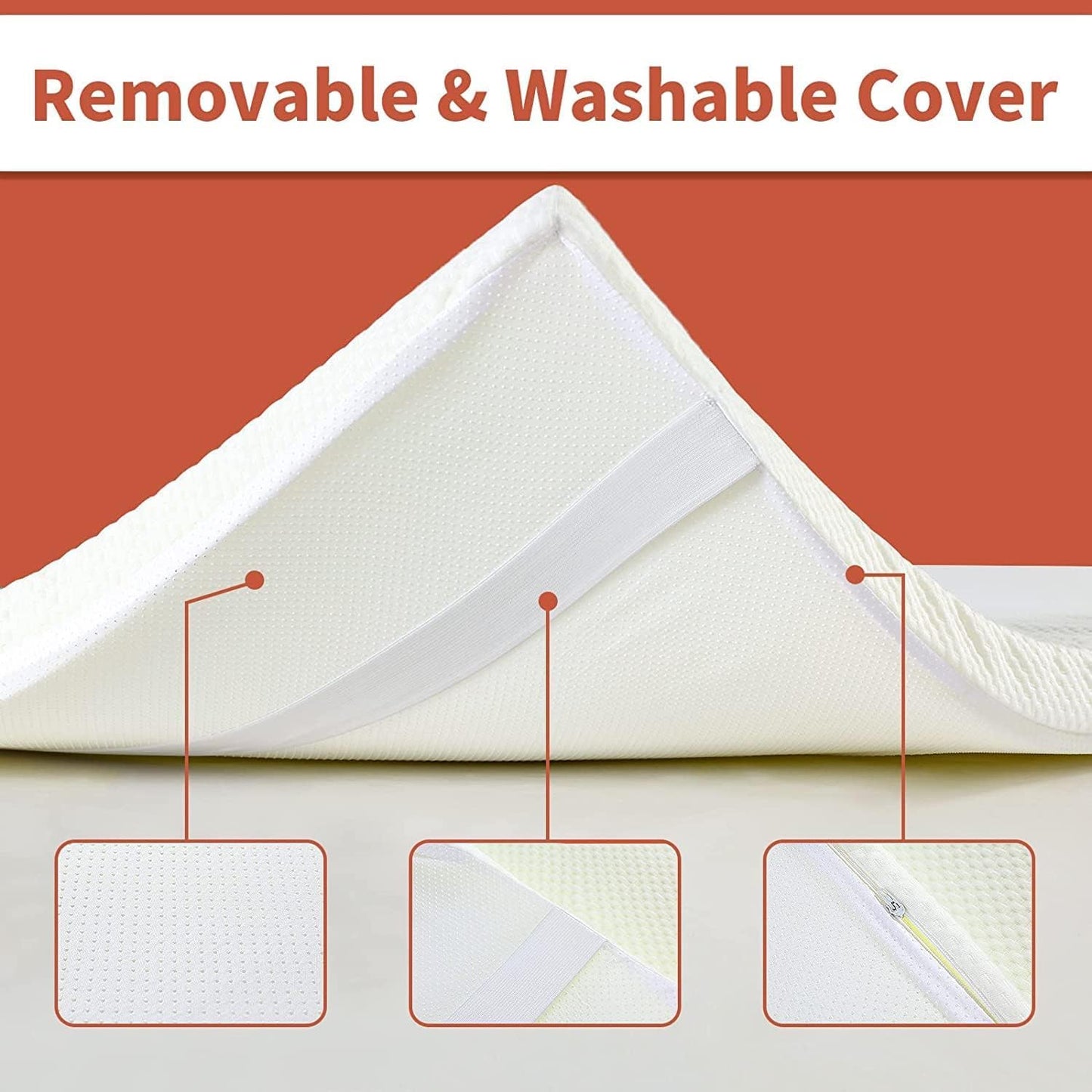 ROYALAY Extra Thick Memory Foam Massage Bed Mattress Topper with Removable Cover, Topper for Massage Table, Elastic Bands & Non-Slip Lash Bed Cushion Without Bed-for Beauty and Massage-73"x24"x3"