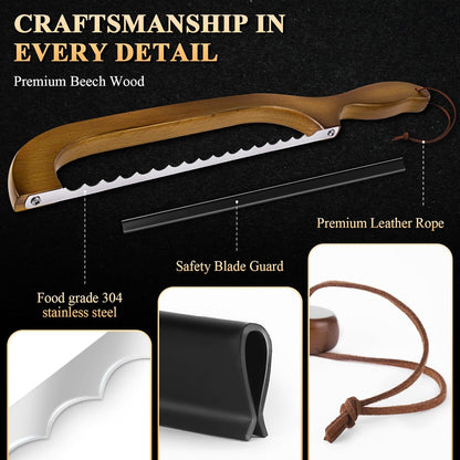 Skiennix Sourdough Bread Knife - Ergonomic Serrated Cutter for Easy Slicing | 2-Pack Set