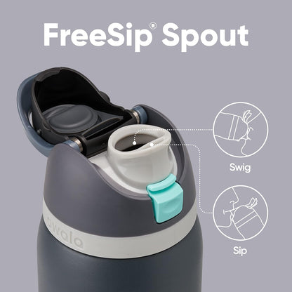 Owala FreeSip Insulated Stainless Steel Water Bottle - 40 oz BPA-Free | Ideal for Sports, Travel & School - Foggy Tide