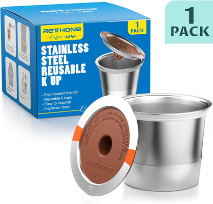 RETHONE K Cup Reusable Coffee Pods - Stainless Steel Compatible with Keurig 1.0 & 2.0 | 1 Pack