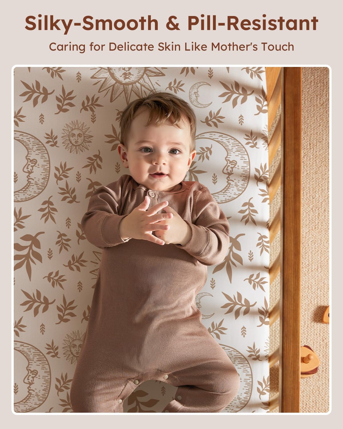 Unnivoll Fitted Baby Crib Sheets - Soft Microfiber 3-Pack for Standard Crib & Toddler Mattress | Neutral Colors 28x52x8in