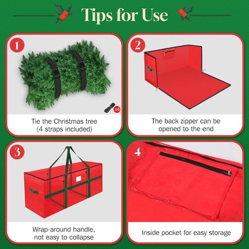 EverMerry Christmas Tree Storage Bag - 7.5 Ft Heavy-Duty Design with Carrying Handles & Dual Zipper