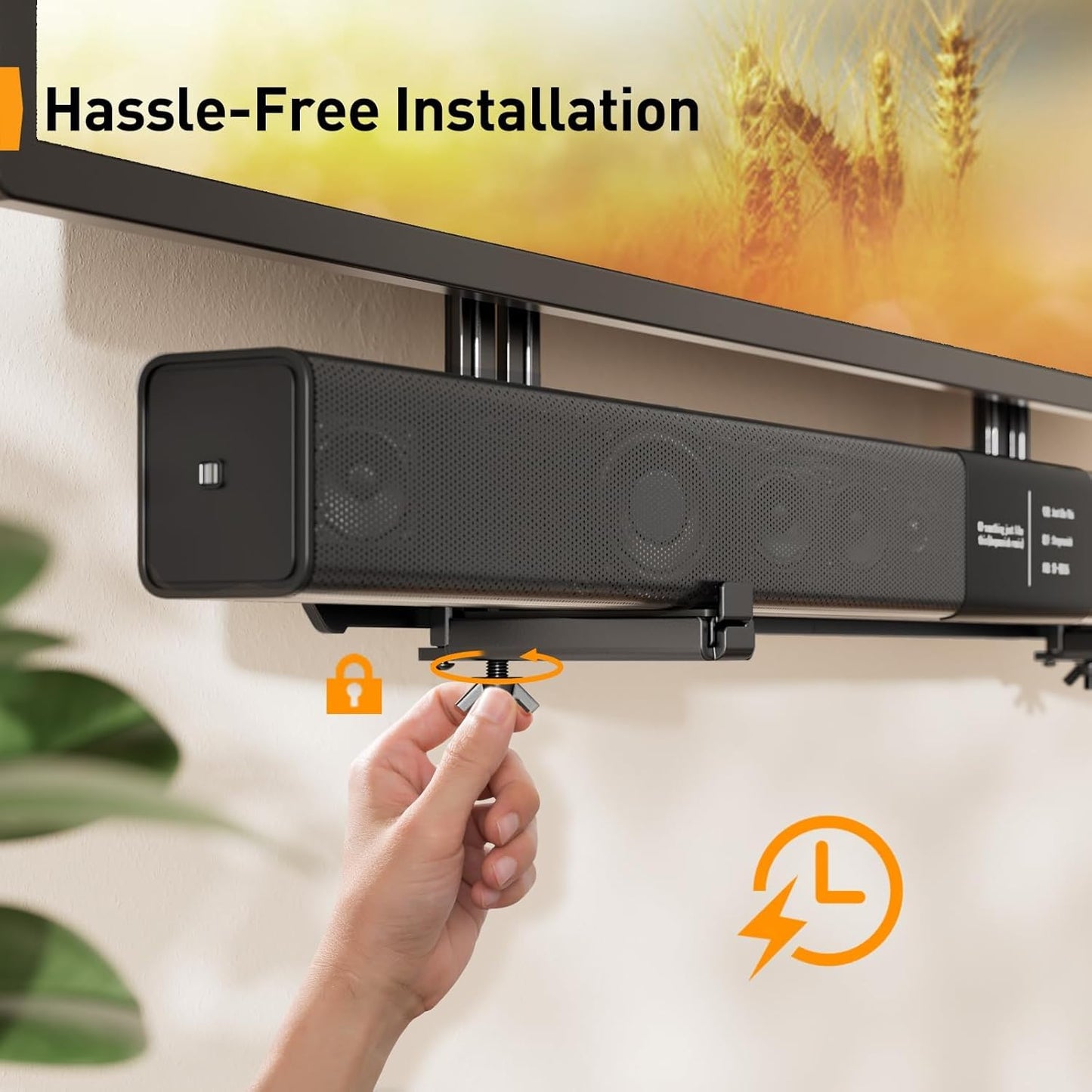 Perlegear Soundbar Mount - Versatile Under TV Sound Bar Holder | Supports Up to 15 lbs, Non-Slip Base, Extends 3.5” to 6”