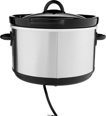 Crock-Pot 5-Quart Manual Slow Cooker - Smudgeproof Design with Dipper | Sleek Silver Finish