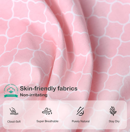 Skiennix Baby Sleep Sack Swaddle - 3-Way Adjustable Wearable Blanket for 0-6 Months | 100% Cotton, Pink