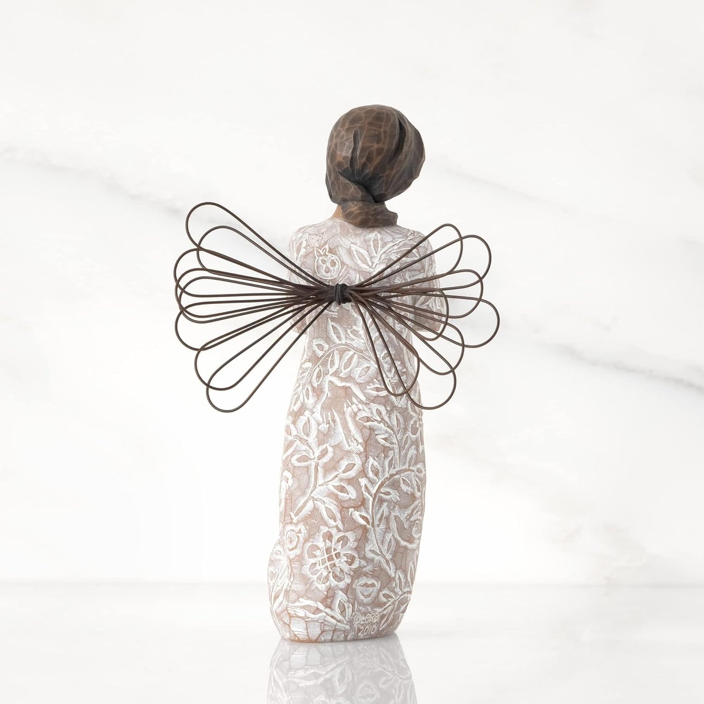 Willow Tree Remembrance Angel - Darker Skin Tone, Hand-Painted Figure for Sympathy & Support