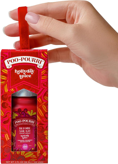 Poo-Pourri Before-You-Go Toilet Spray - Hollyday Spice, 2 Fl Oz | Cranberry, Cinnamon & Balsam Fir