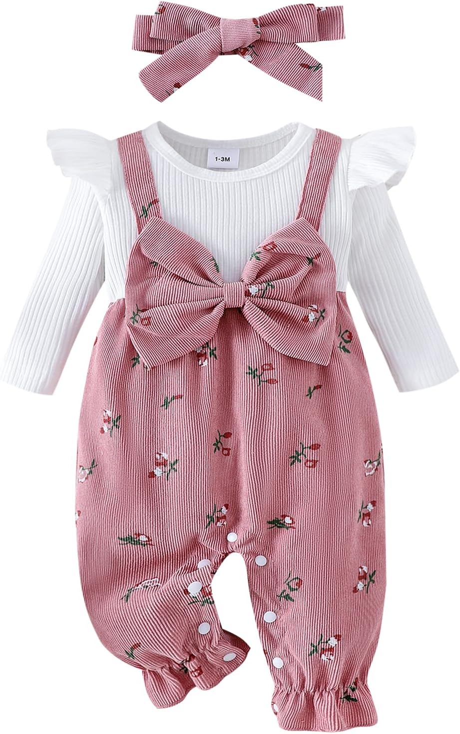 YINGISFITM Newborn Baby Girl Long Sleeve Romper - Cozy One-Piece Jumpsuit for Fall/Winter | Sizes 0-18 Months