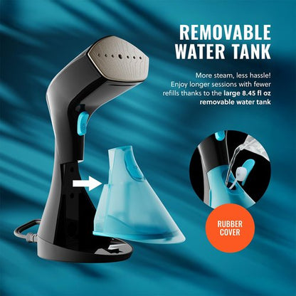 PurSteam Handheld Garment Steamer for Clothes – Powerful Wrinkle Remover with 3 Steam Settings, Large Removable Water Tank, and Fast Heat-Up – Portable Fabric Steamer for Home & Travel