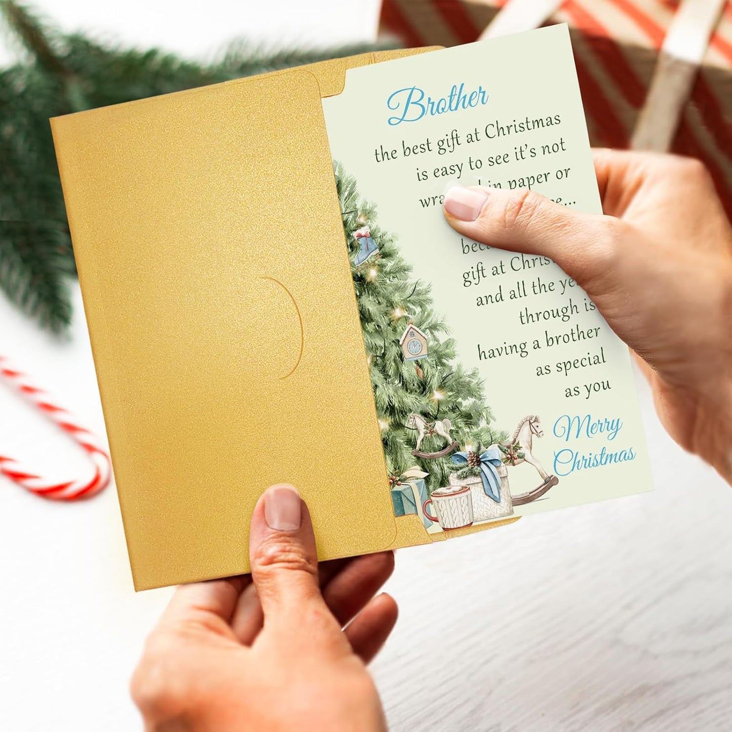 Regine Switzerland Funny Christmas Card for Brother - Heartfelt Xmas Gift from Sister | Sweet Holiday Message