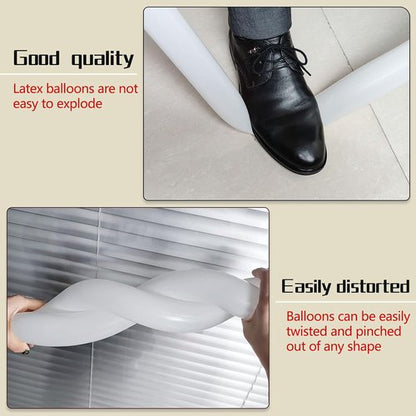 260 Clear Long Skinny Latex Balloons by Premium Quality - Ideal for Animal Balloons & Party Decorations
