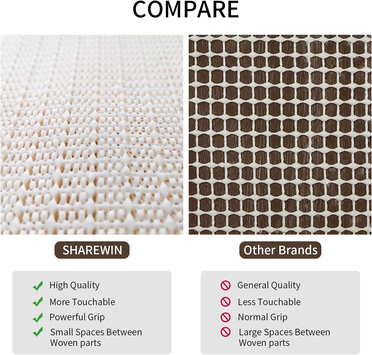 Regine Switzerland 8x10 Non-Slip Area Rug Pad - Gripper for Hard Surface Floors