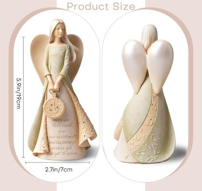 Elegant Retirement Angel Figurine Set by [Brand Name] - 6.5" Perfect Gift for Coworkers, Teachers, Nurses & Friends | Ideal Retirement Party Decorations
