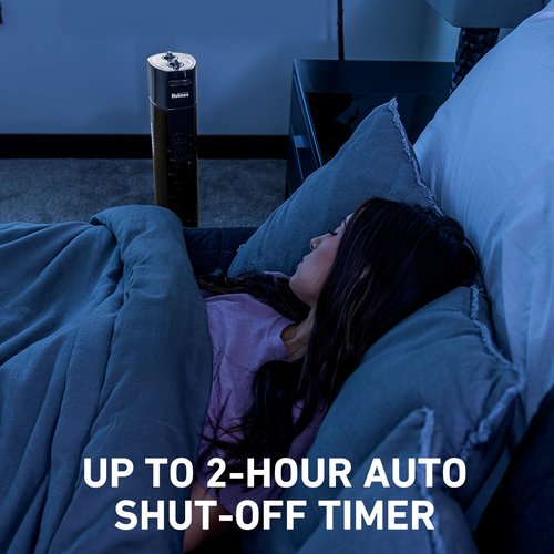 Holmes 31" Manual Tower Fan 3 Speeds 70° Oscillation Adjustable 2-Hour Timer Compact Design for Bedroom Dorm Kitchen or Office Black
