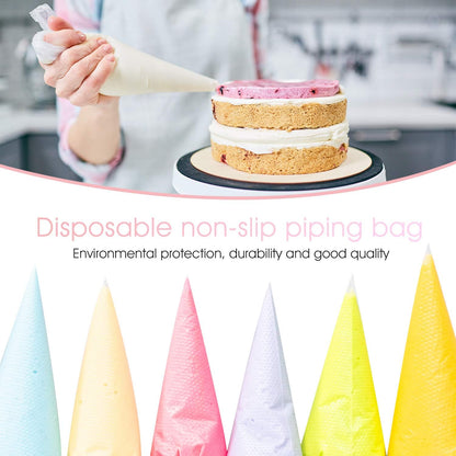 VolksRose 18-Inch Disposable Piping Bags - Anti-Burst, Non-Slip Cake Decorating Bags for Icing & Frosting