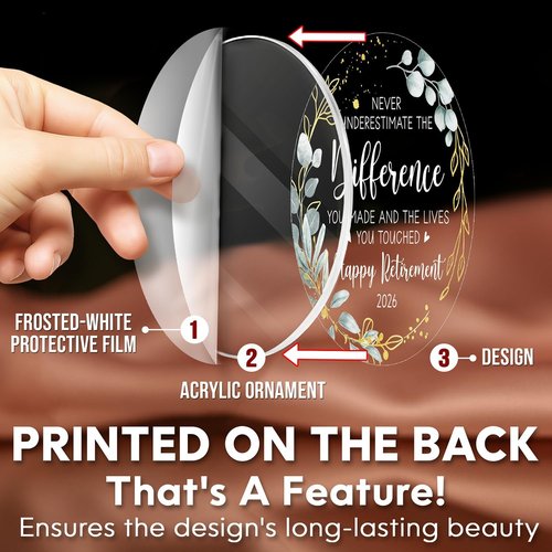HEXMOZ Retirement Gift - Unique Acrylic Ornament for Women & Men | Perfect 2026 Retirement Keepsake