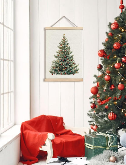 Foritho Color 03 Christmas Tree Wall Art Poster 12x16 Inch Framed Rustic Canvas