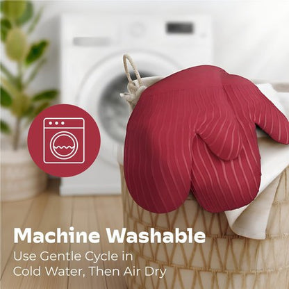 Big Red House - Silicone Oven Mitts - Heat Resistant to 536°F | Red Set of 2 - Professional Kitchen Gloves