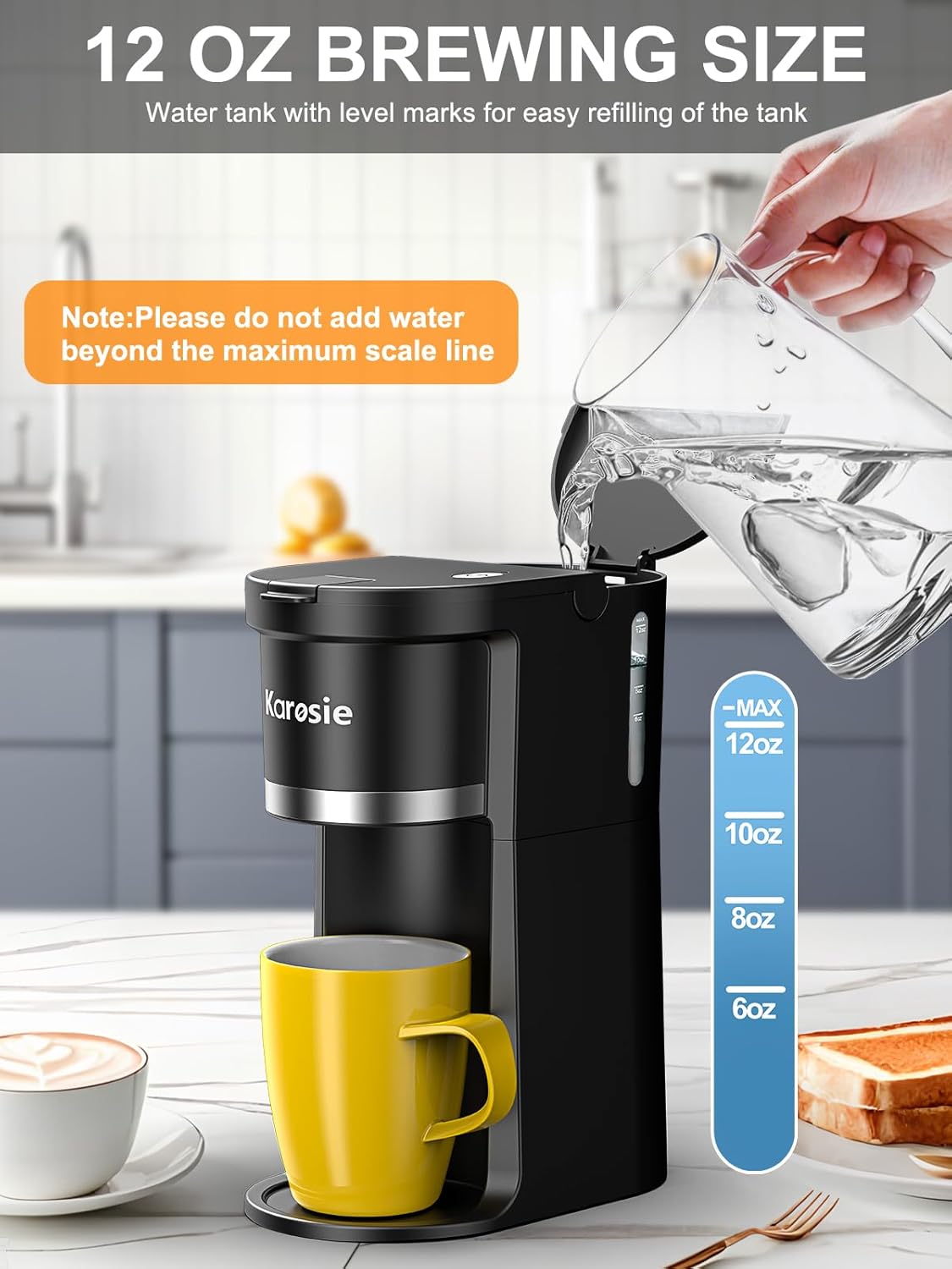 Small Single Serve Coffee Maker by [Brand Name] - Fast Brew for K-Cup & Ground Coffee, 6-12 Oz