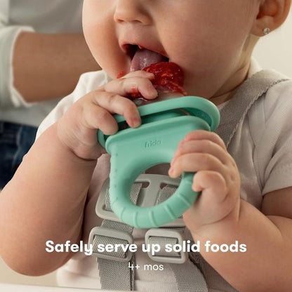 Frida Baby Push Pop Silicone Feeder - Safe Baby Fruit Food Feeder for Fresh & Frozen Foods | 3 Count, Teal