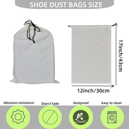 GONGKANGYUAN Shoe Bags for Travel - Flannel Single Pouch with Drawstring | 2 Pack for Men & Women
