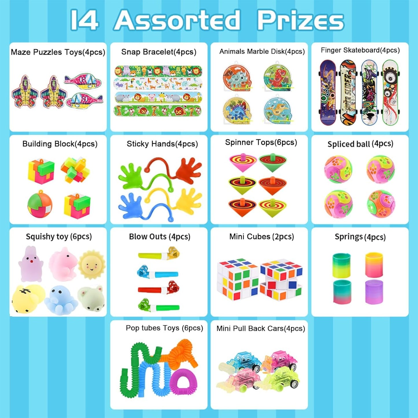 Skiennix Party Favors - 60 Pcs Pinata Stuffers & Treasure Box Toys for Kids' Easter & Birthday Celebrations