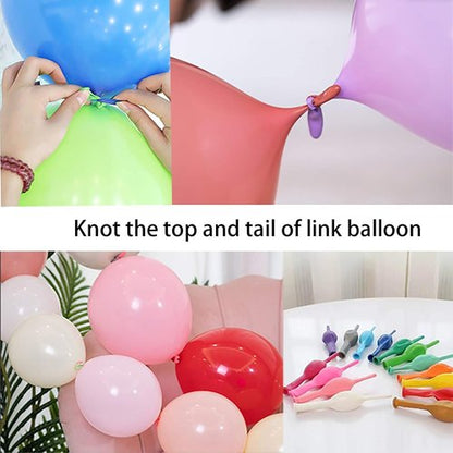 IN-JOOYAA 6 Inch Baby Pink Latex Quick Link Balloons - 100 Pcs for Party Decorations