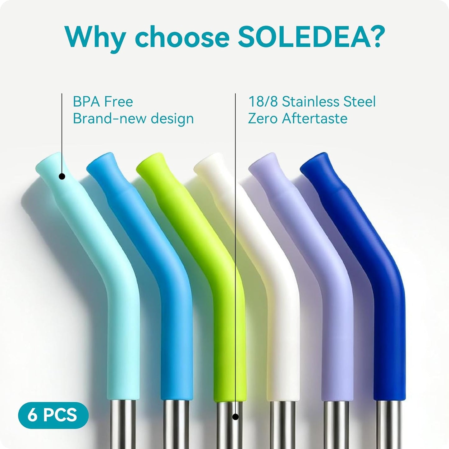 Skiennix 40 oz Metal Straws - 6 Pcs Stainless Steel Reusable Straws with Colorful Silicone Tips | BPA-Free