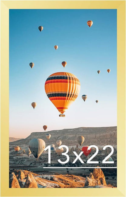 JCJMY 13x22 Gold Picture Frame - Versatile Horizontal & Vertical Wall Hanging for Photos & Posters