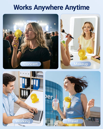 Sweetfull Handheld Portable Fan - 5000mAh Rechargeable Battery, 6 Speed Wind, LED Display | Mini Travel Essential