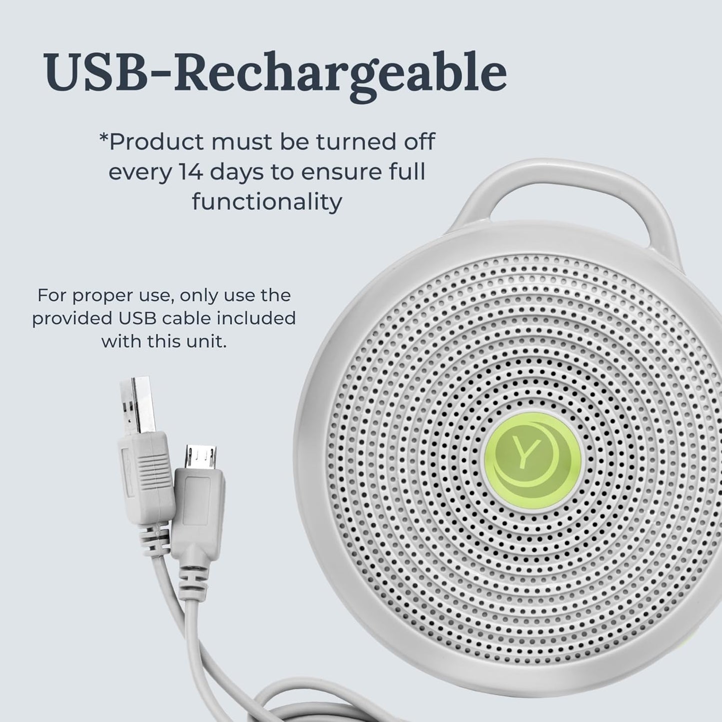 Yogasleep Hushh Portable White Noise Machine - 3 Soothing Sounds, Volume Control, Compact Design for Sleep & Meditation